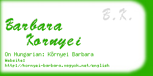 barbara kornyei business card